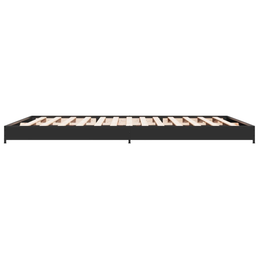 Bed frame black 120x190 cm wood material and metal