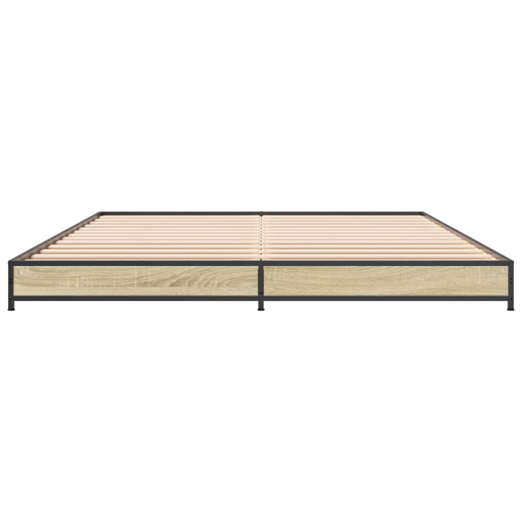 Bed frame Sonoma oak 120x190 cm wood material and metal