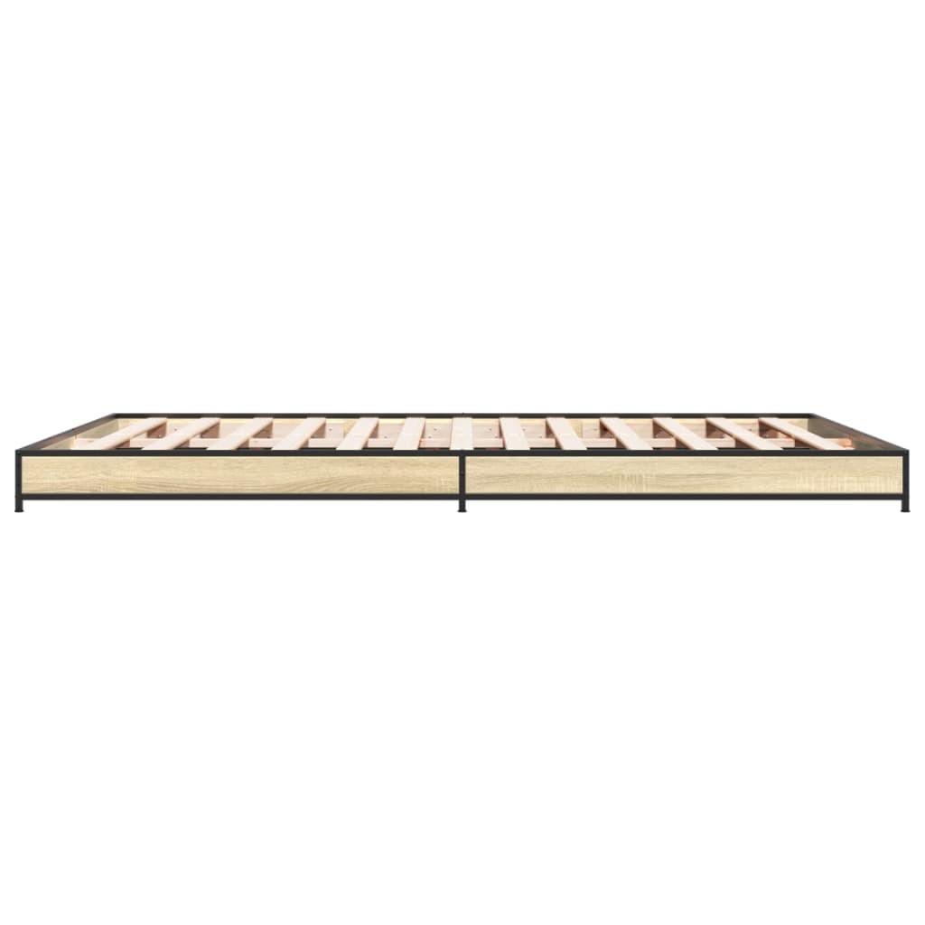 Bed frame Sonoma oak 120x190 cm wood material and metal