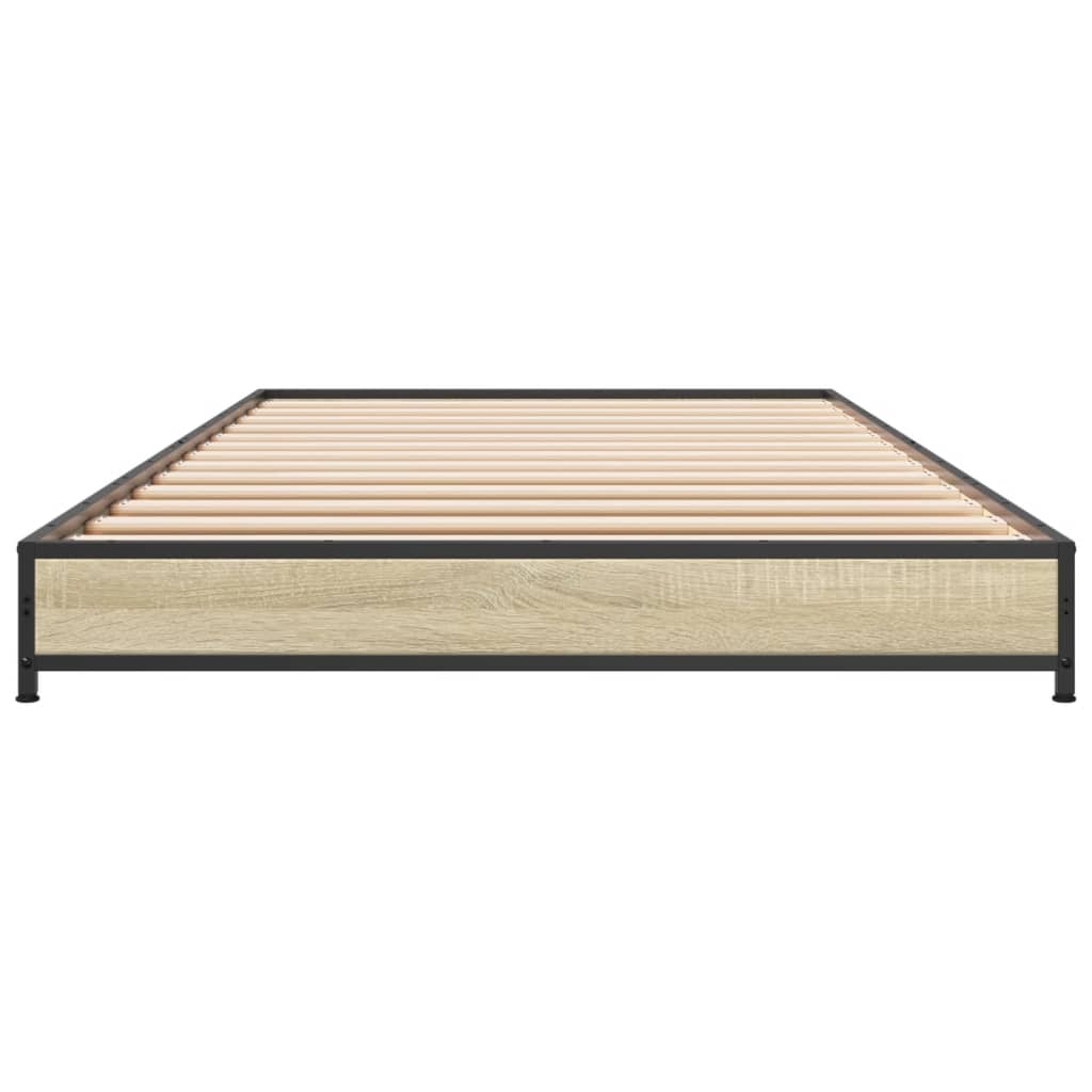 Bed frame Sonoma oak 100x200 cm wood material and metal