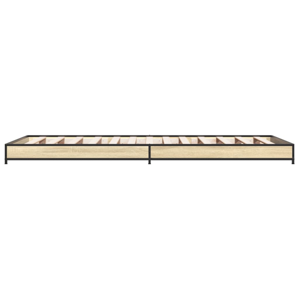 Bed frame Sonoma oak 100x200 cm wood material and metal