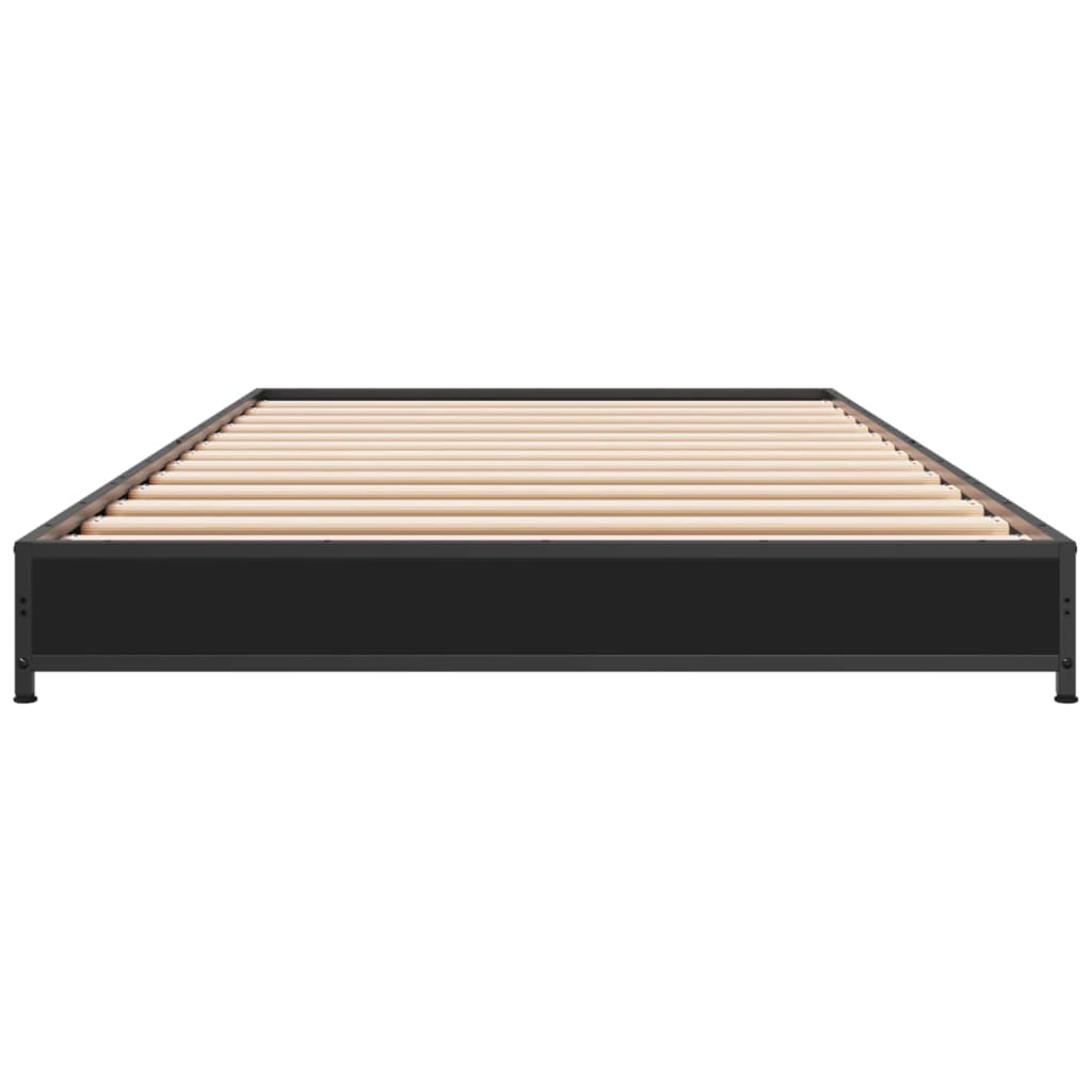 Bed frame black 90x200 cm wood material and metal