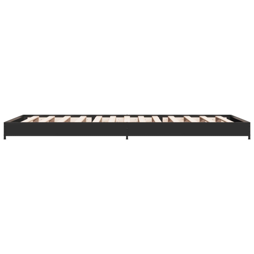 Bed frame black 90x200 cm wood material and metal