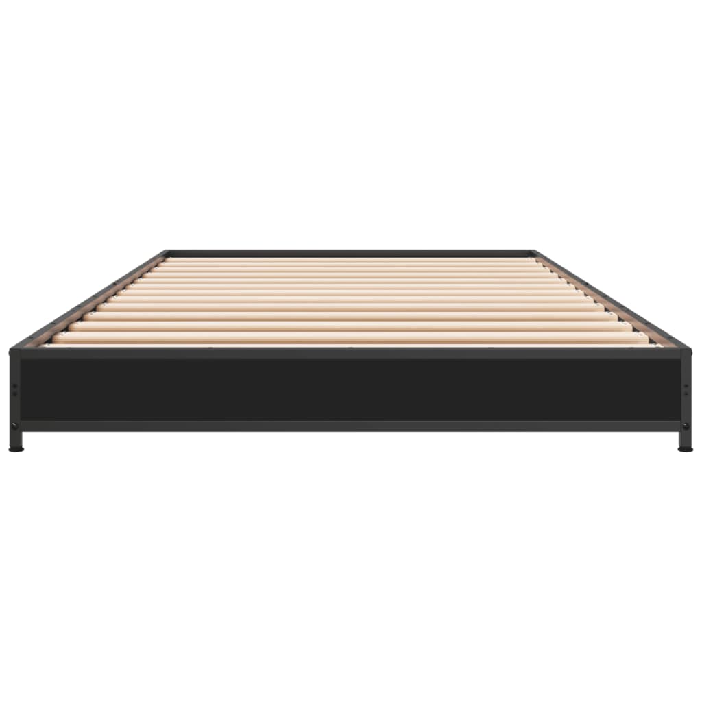 Bed frame black 90x190 cm wood material and metal