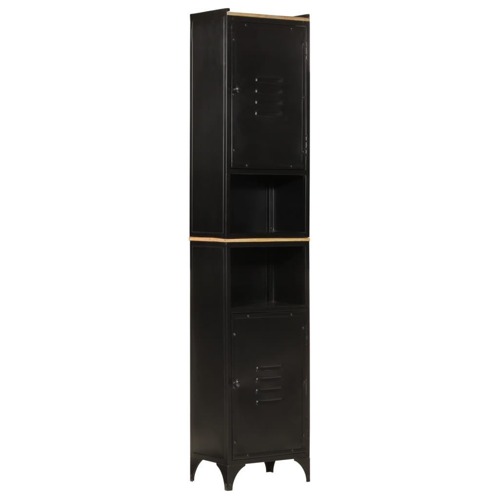 Bathroom cabinet 40x27x180 cm iron and solid mango wood