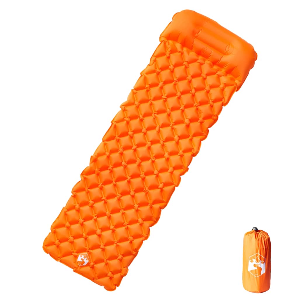 Inflatable Sleeping Pad with Pillow Orange
