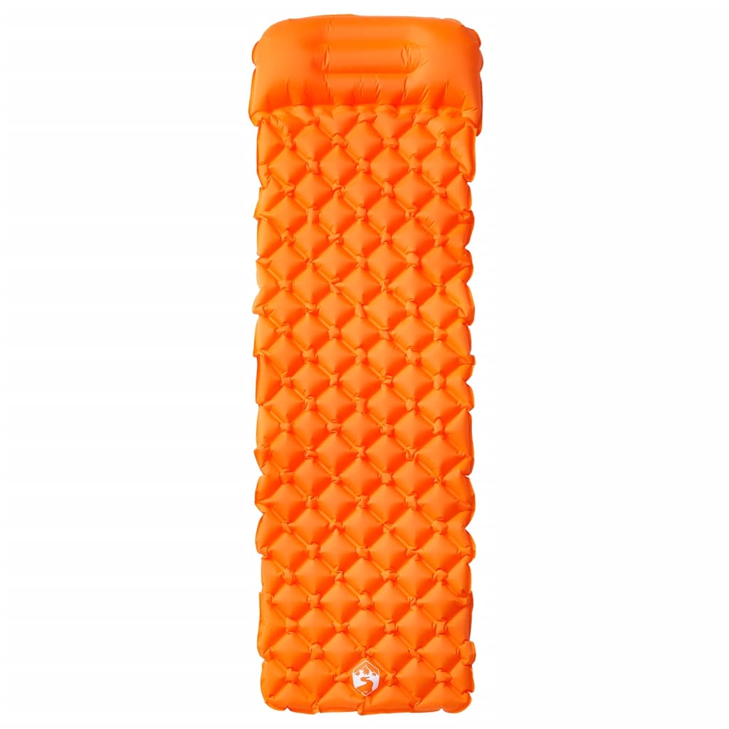 Inflatable Sleeping Pad with Pillow Orange