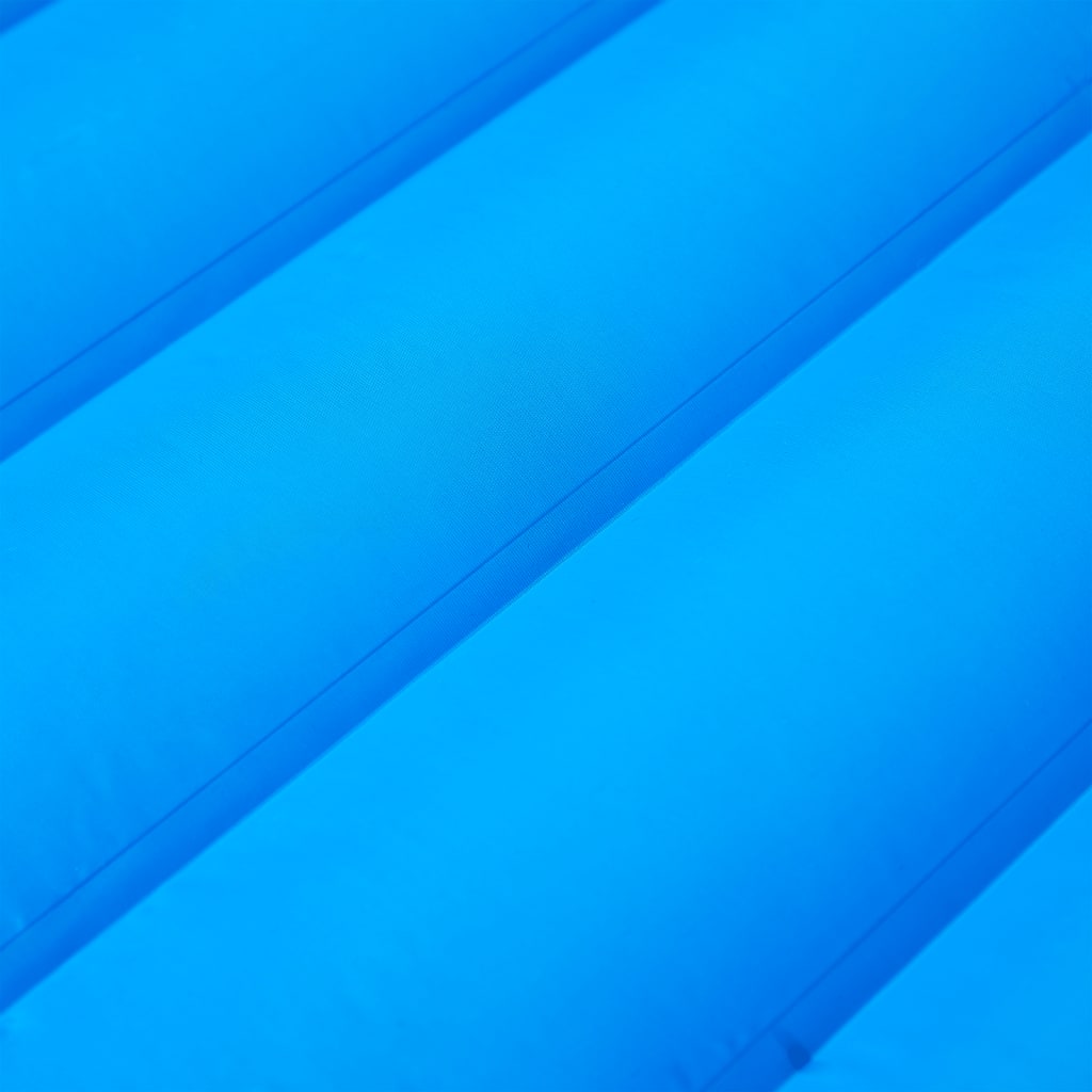 Self-inflating sleeping pad with pillow blue