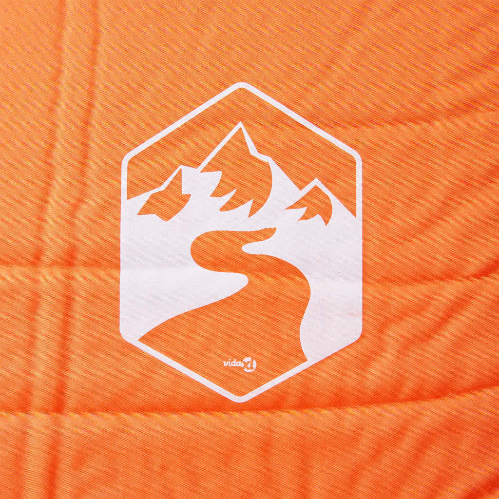 Self-inflating sleeping pad with pillow orange