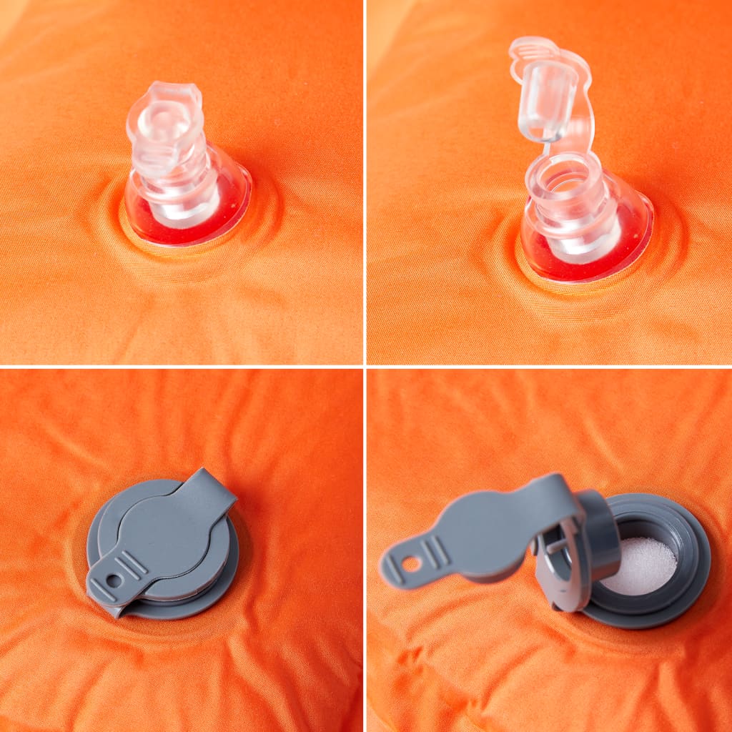 Self-inflating sleeping pad with pillow orange