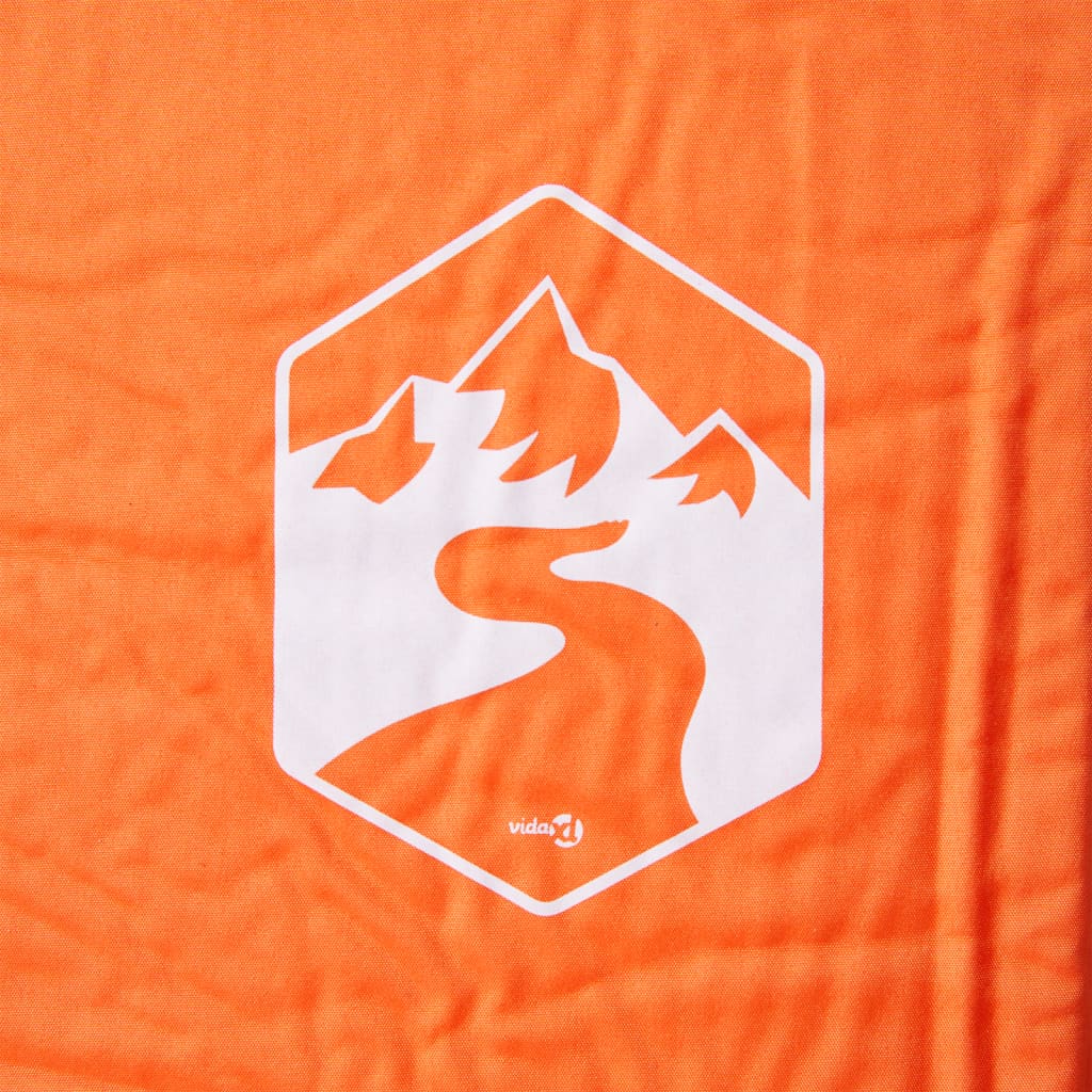 Self-inflating sleeping pad with pillow orange