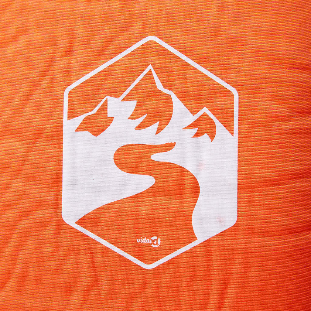 Self-inflating sleeping pad with pillow orange