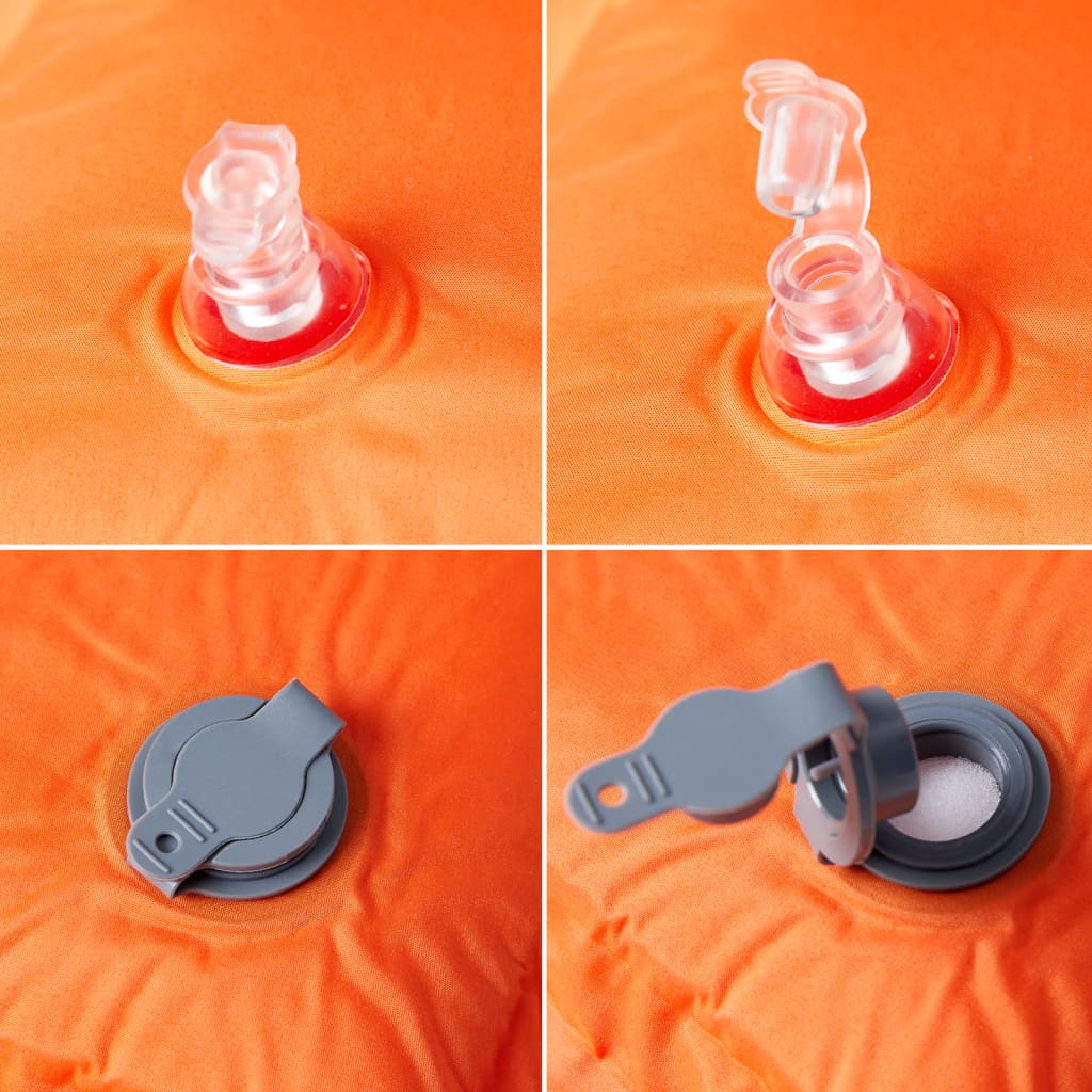 Self-inflating sleeping pad with pillow orange