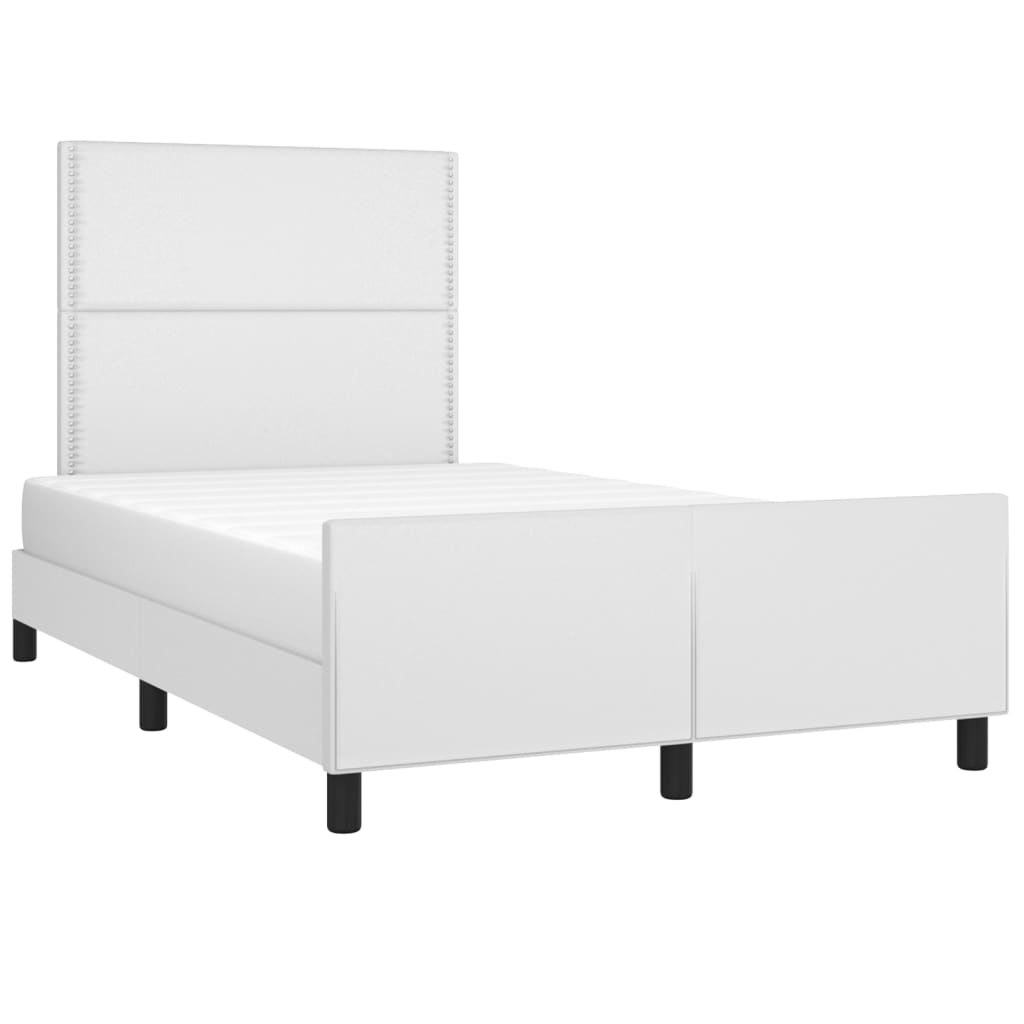Bettgestell ohne Matratze Weiß 120x190 cm Kunstleder