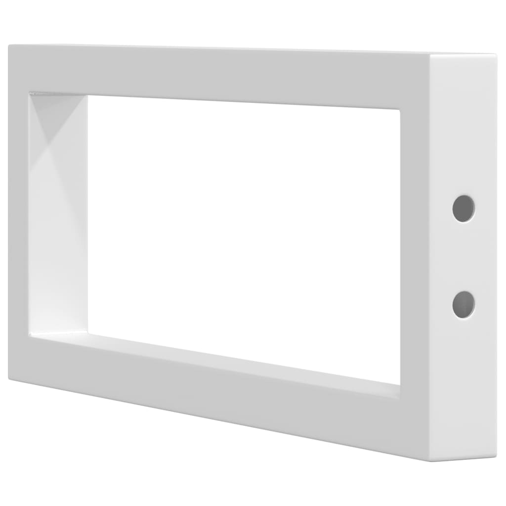 Washbasin Brackets 2 Pcs. White Rectangular Steel