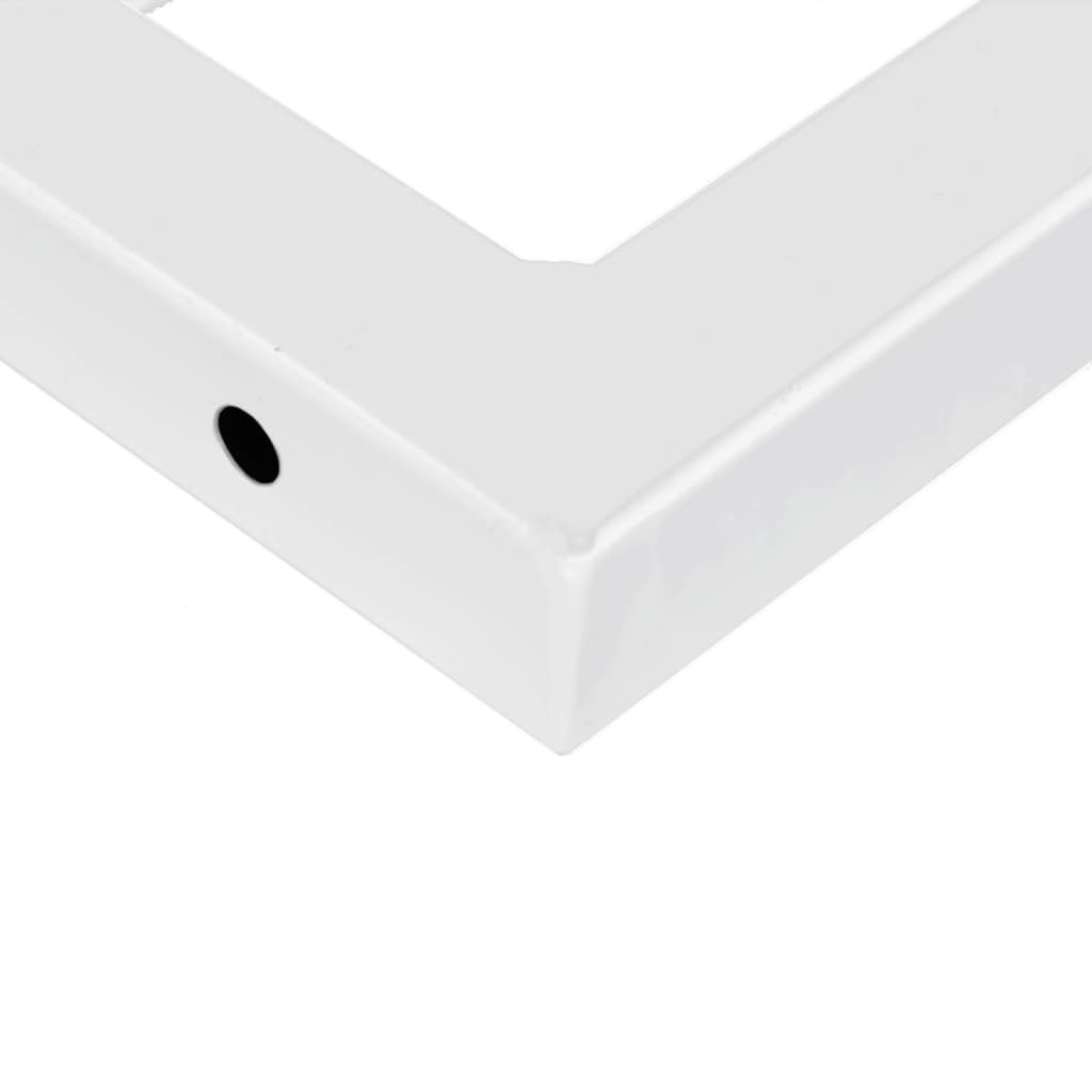 Washbasin Brackets 2 Pcs. White Rectangular Steel