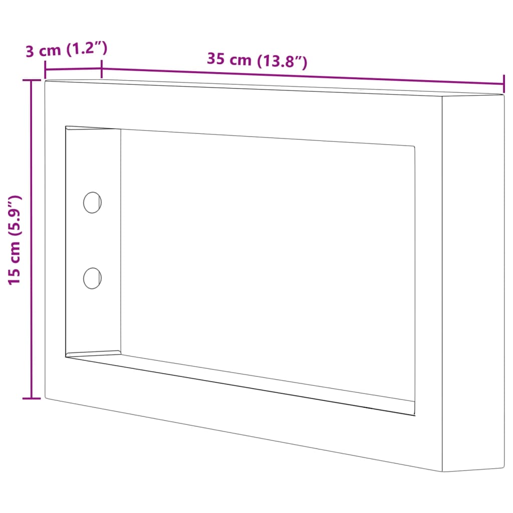 Washbasin Brackets 2 Pcs. White Rectangular Steel