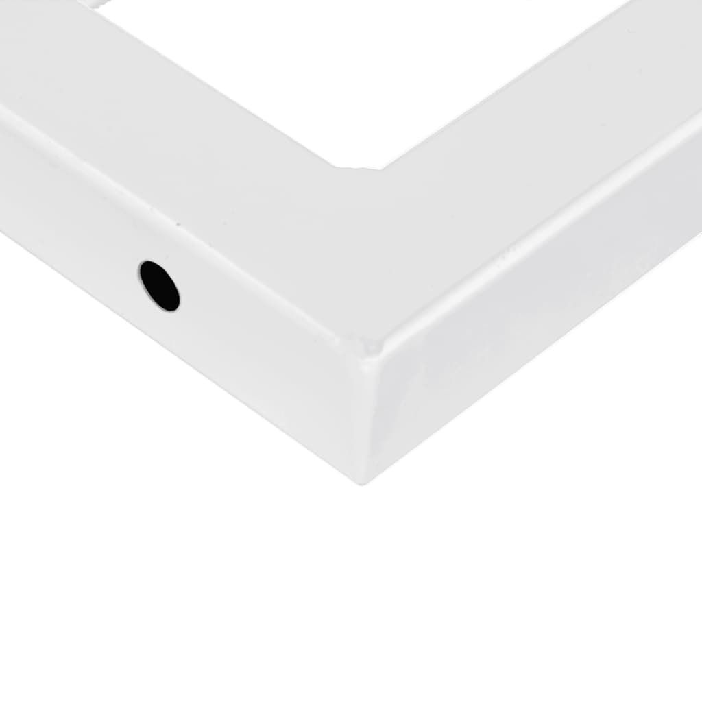 Washbasin Brackets 2 Pcs. White Rectangular Steel