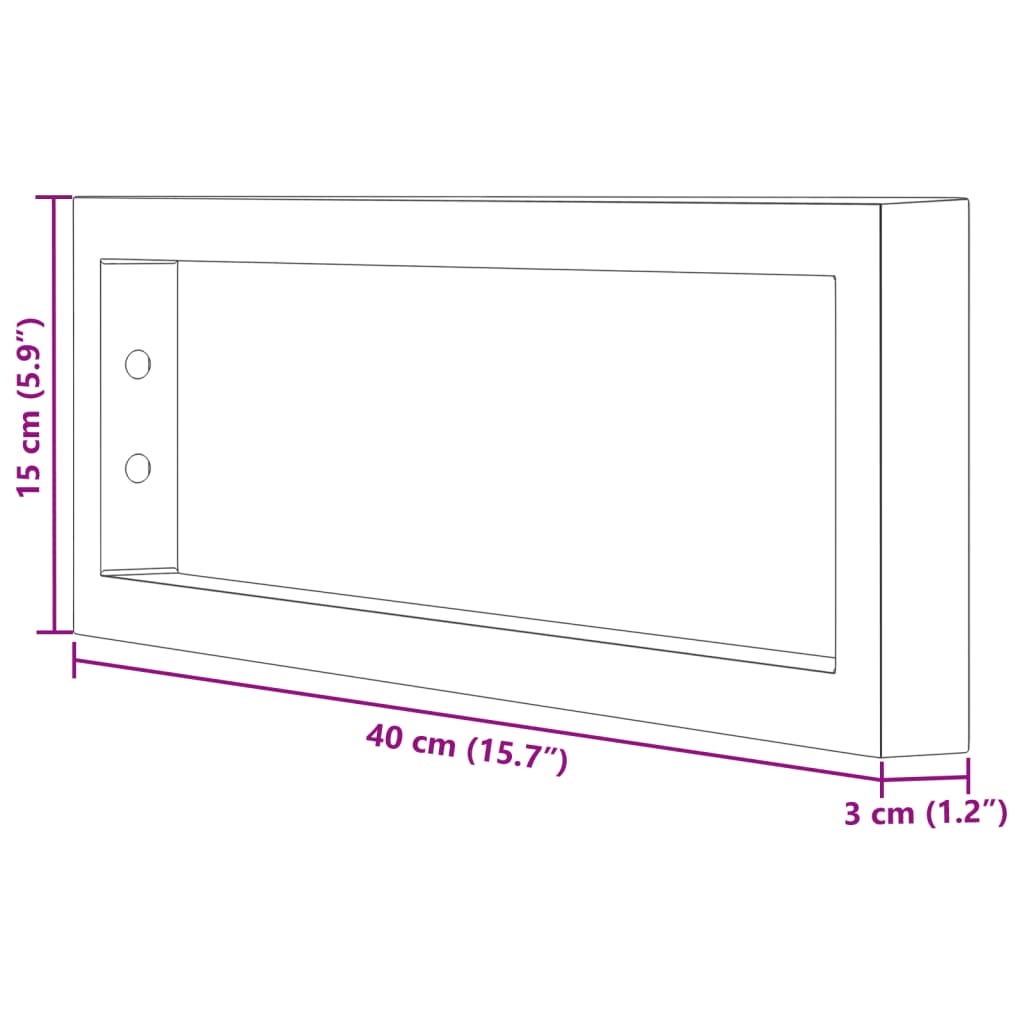 Washbasin Brackets 2 Pcs. White Rectangular Steel