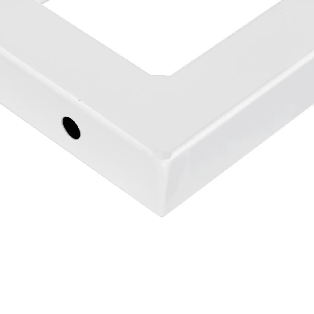 Washbasin Brackets 2 Pcs. White Rectangular Steel