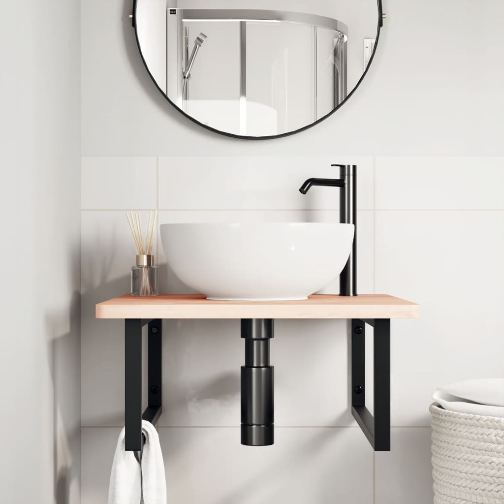 Washbasin Brackets 2 Pcs Black Rectangular Steel