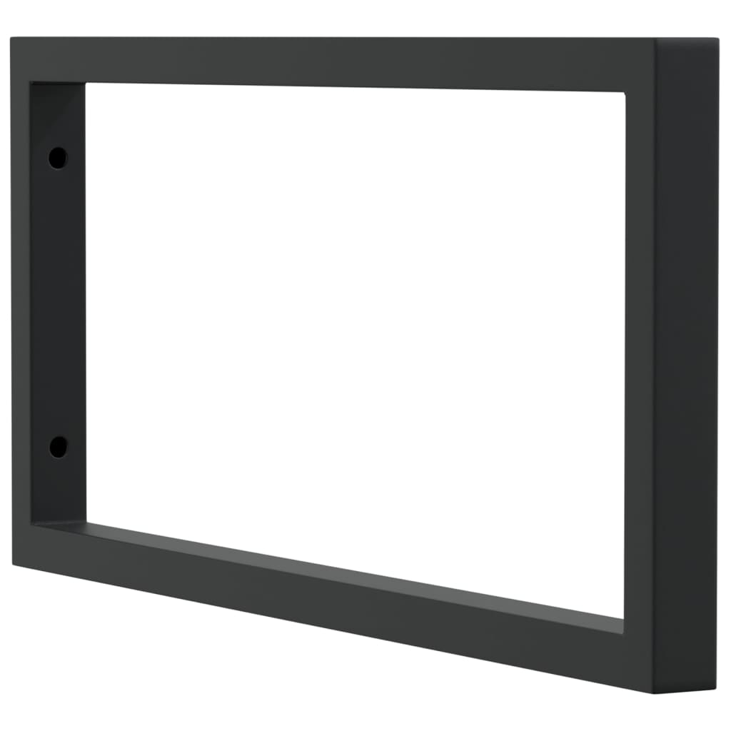Washbasin Brackets 2 Pcs Black Rectangular Steel