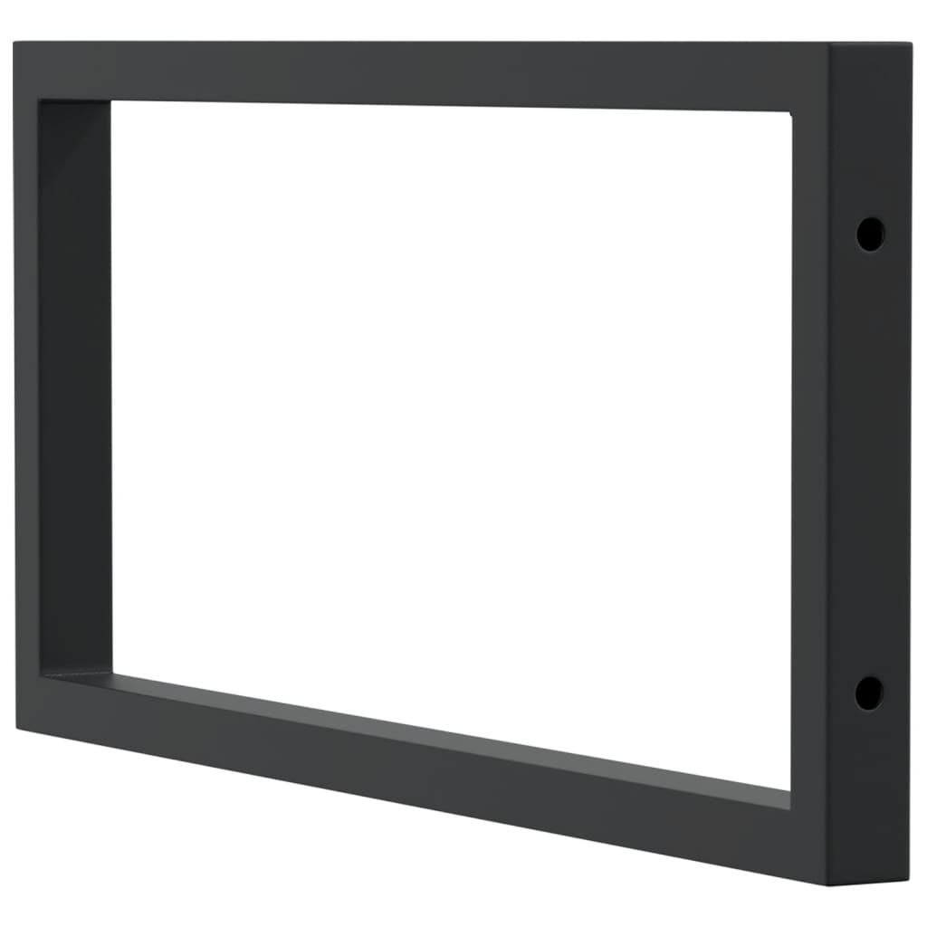 Washbasin Brackets 2 Pcs Black Rectangular Steel