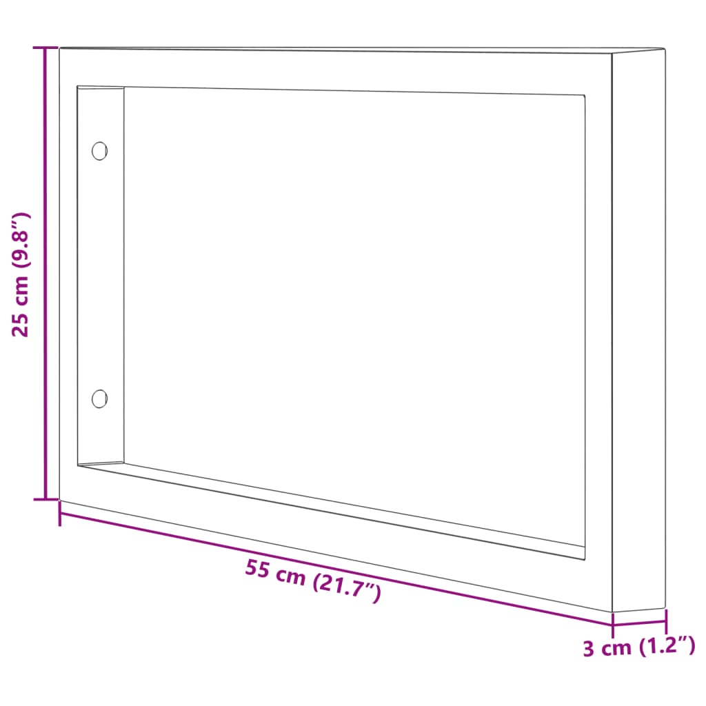 Washbasin Brackets 2 Pcs Black Rectangular Steel