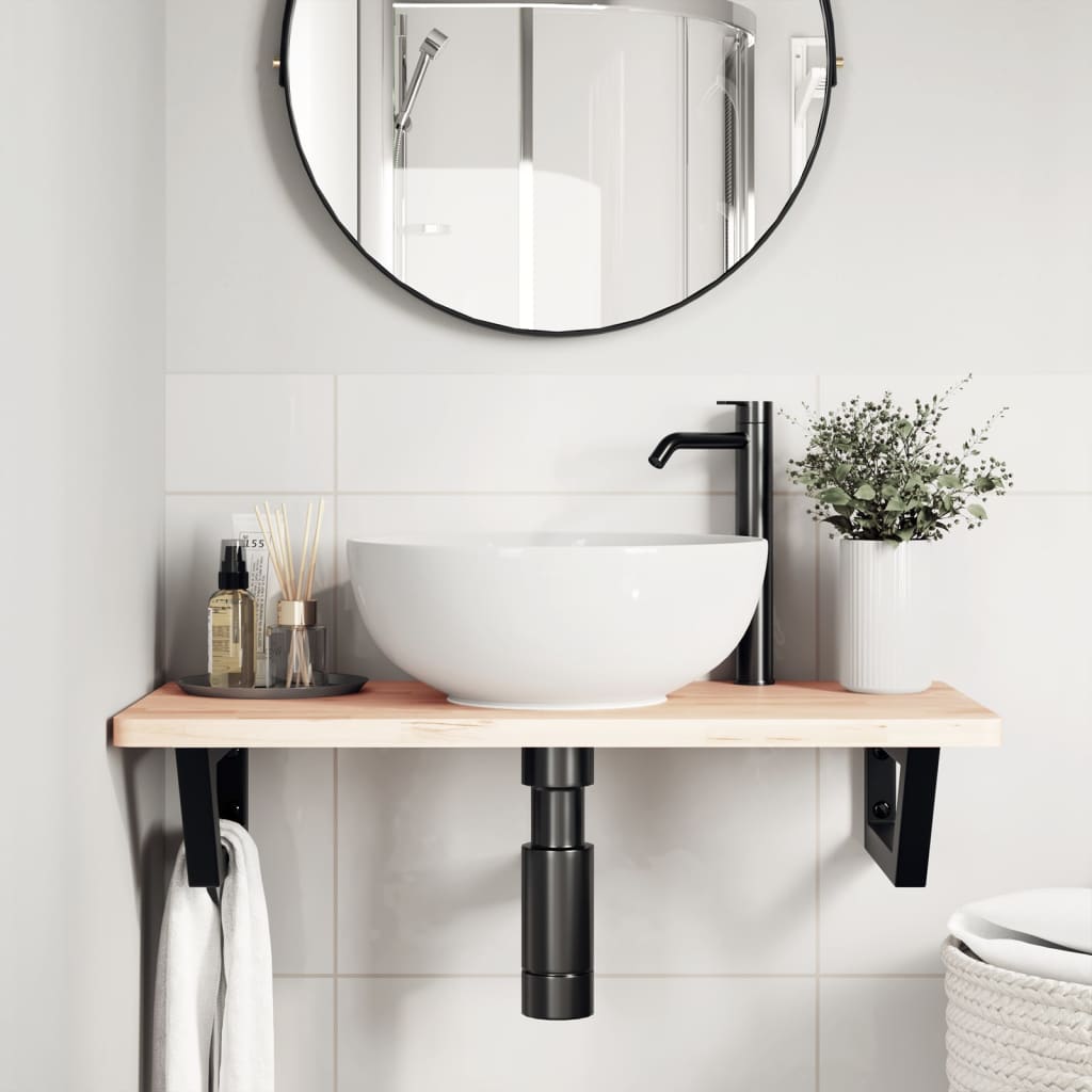 Washbasin brackets 2 pcs. Black trapezoidal steel