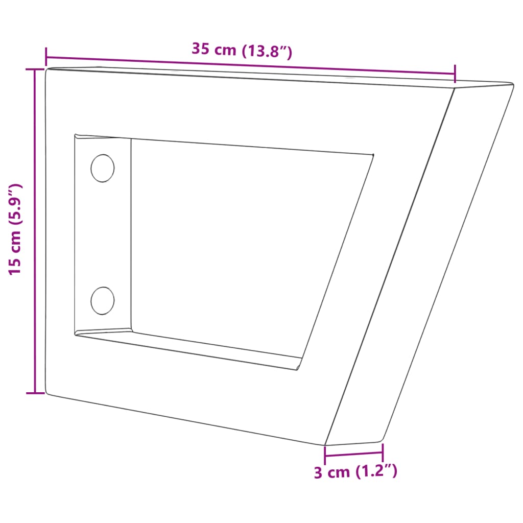Washbasin brackets 2 pcs. Black trapezoidal steel
