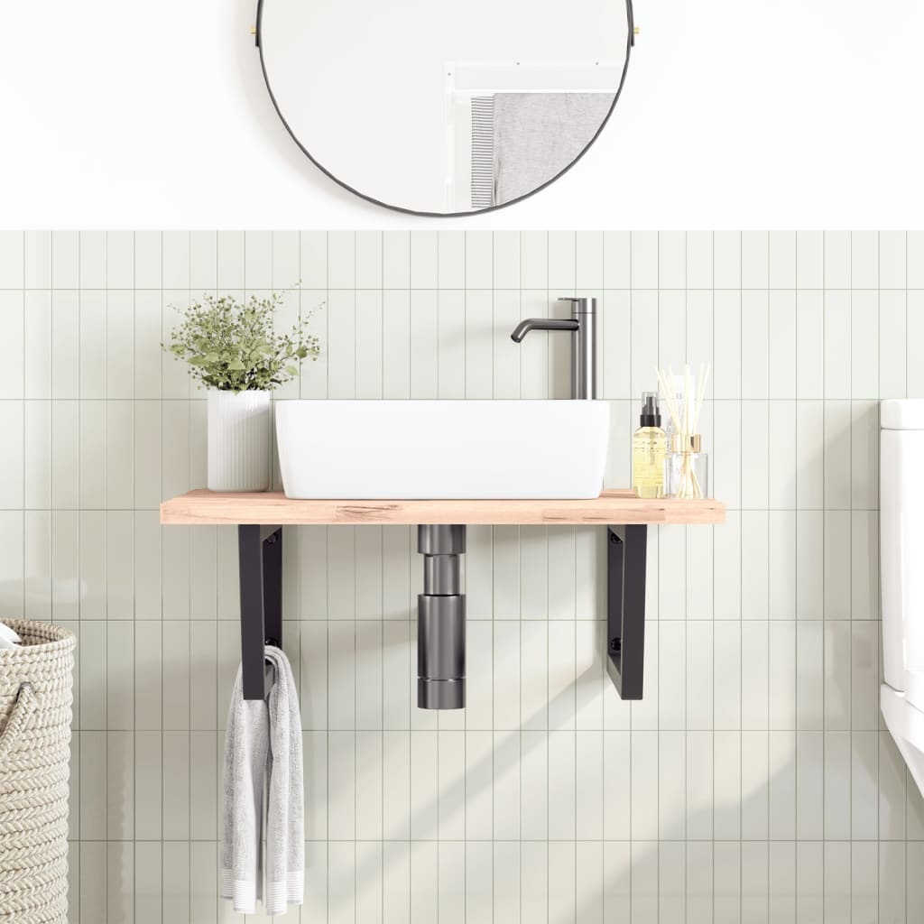 Washbasin brackets 2 pcs. Black trapezoidal steel
