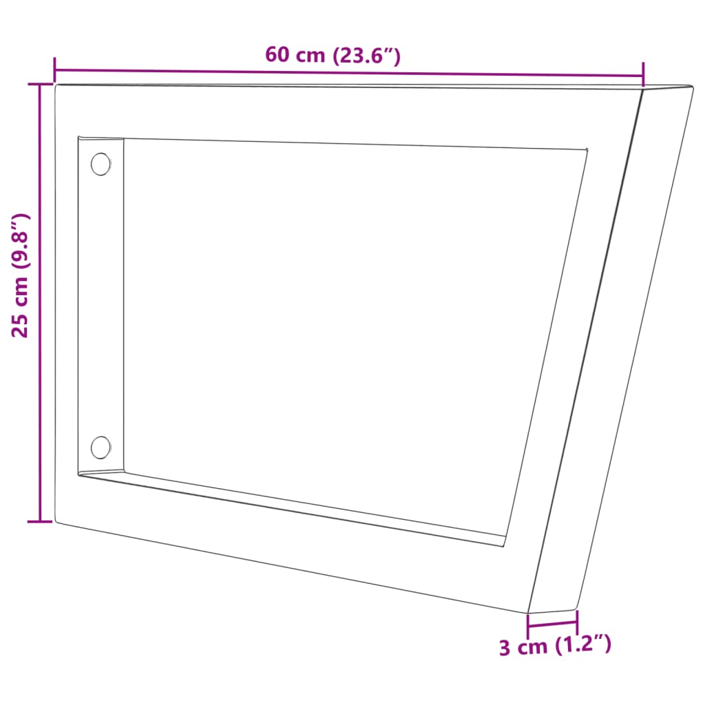 Washbasin brackets 2 pcs. Black trapezoidal steel