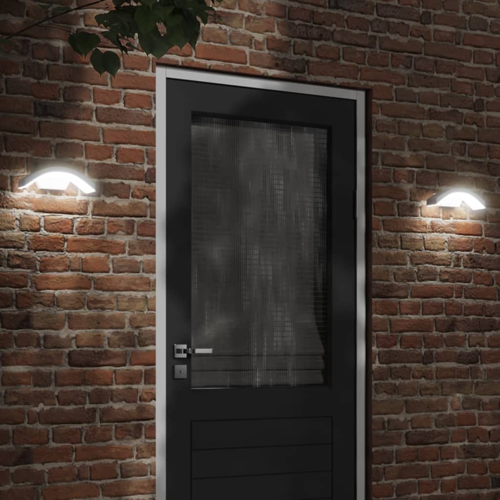 LED-Außenwandleuchten 2 Stk. Weiß Aluminiumdruckguss