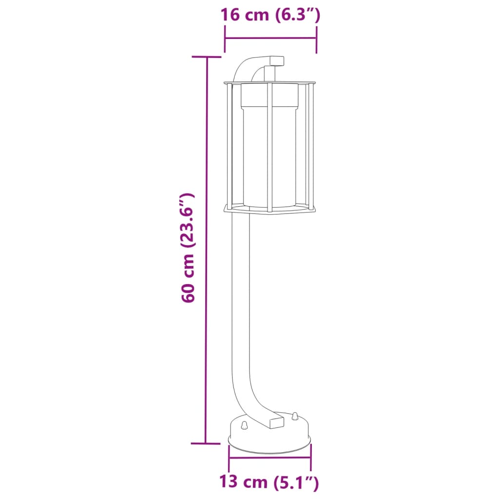 Path Light Black 60 cm Stainless Steel