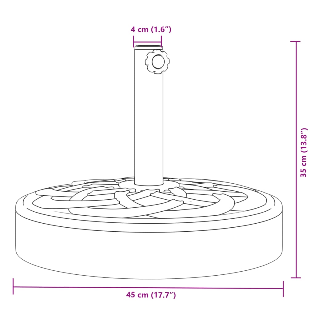 Parasol base for Ø38/48 mm mast 25 kg round