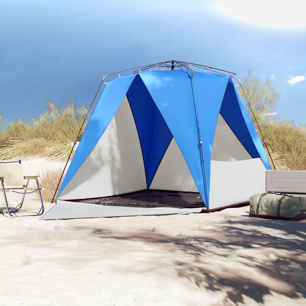 Beach Tent 4 Persons Azure Blue Quick Release Waterproof