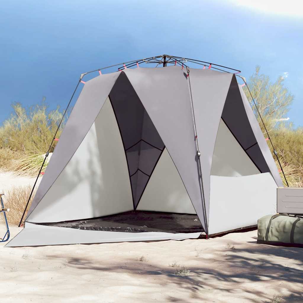 Beach Tent 4 Persons Gray Quick Release Waterproof