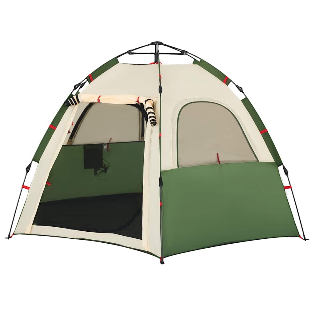 Camping Tent 4 Persons Green Quick Release