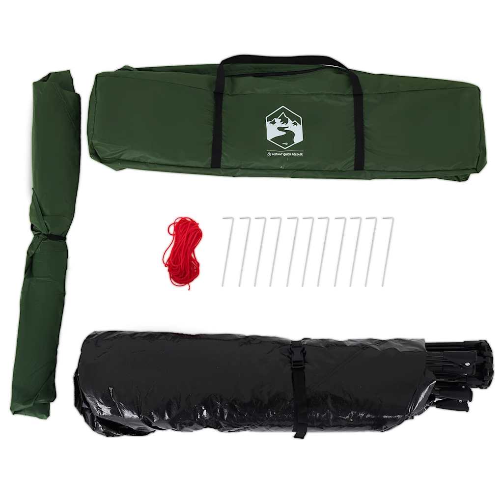 Camping Tent 4 Persons Green Quick Release
