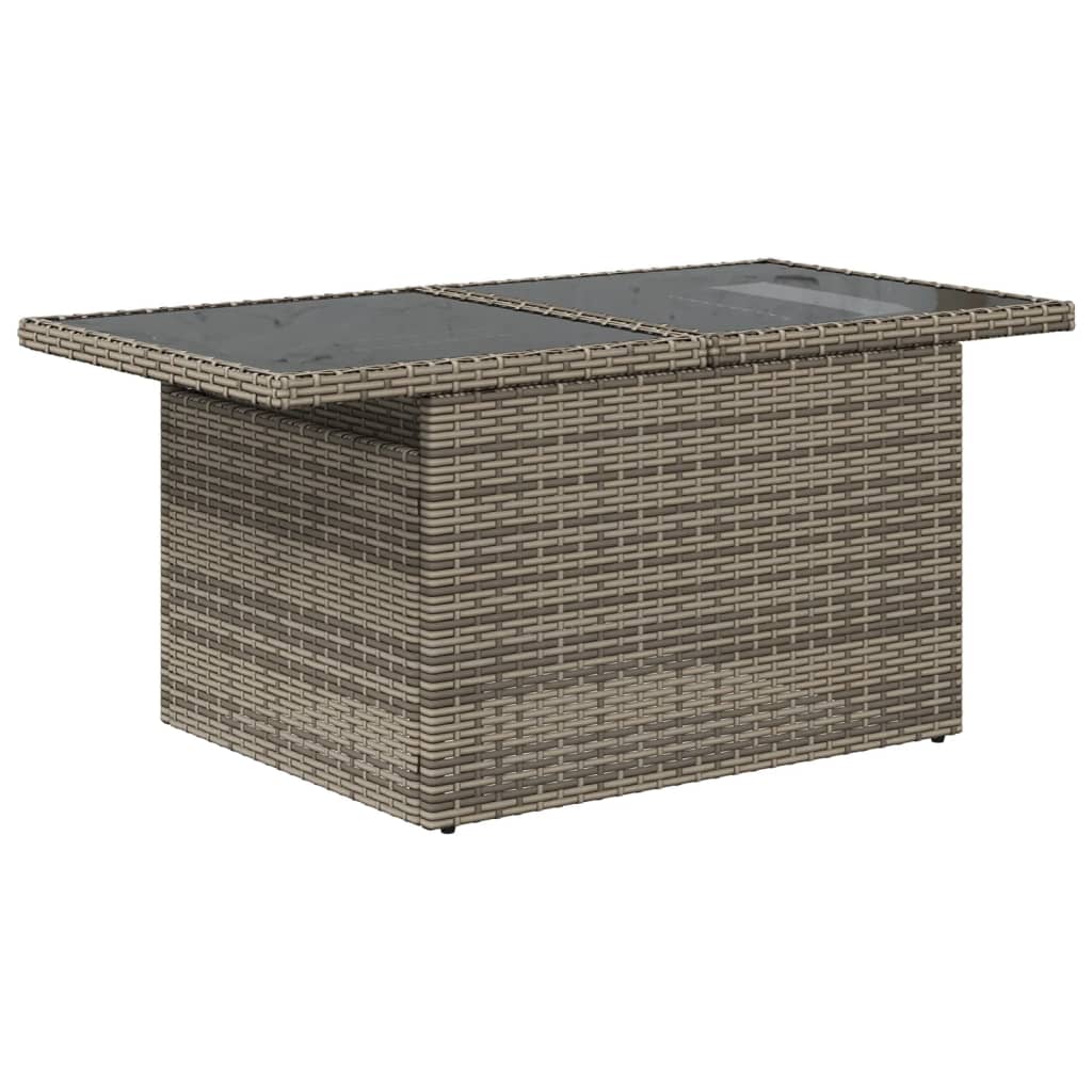 6-piece garden sofa set with cushions, grey poly rattan