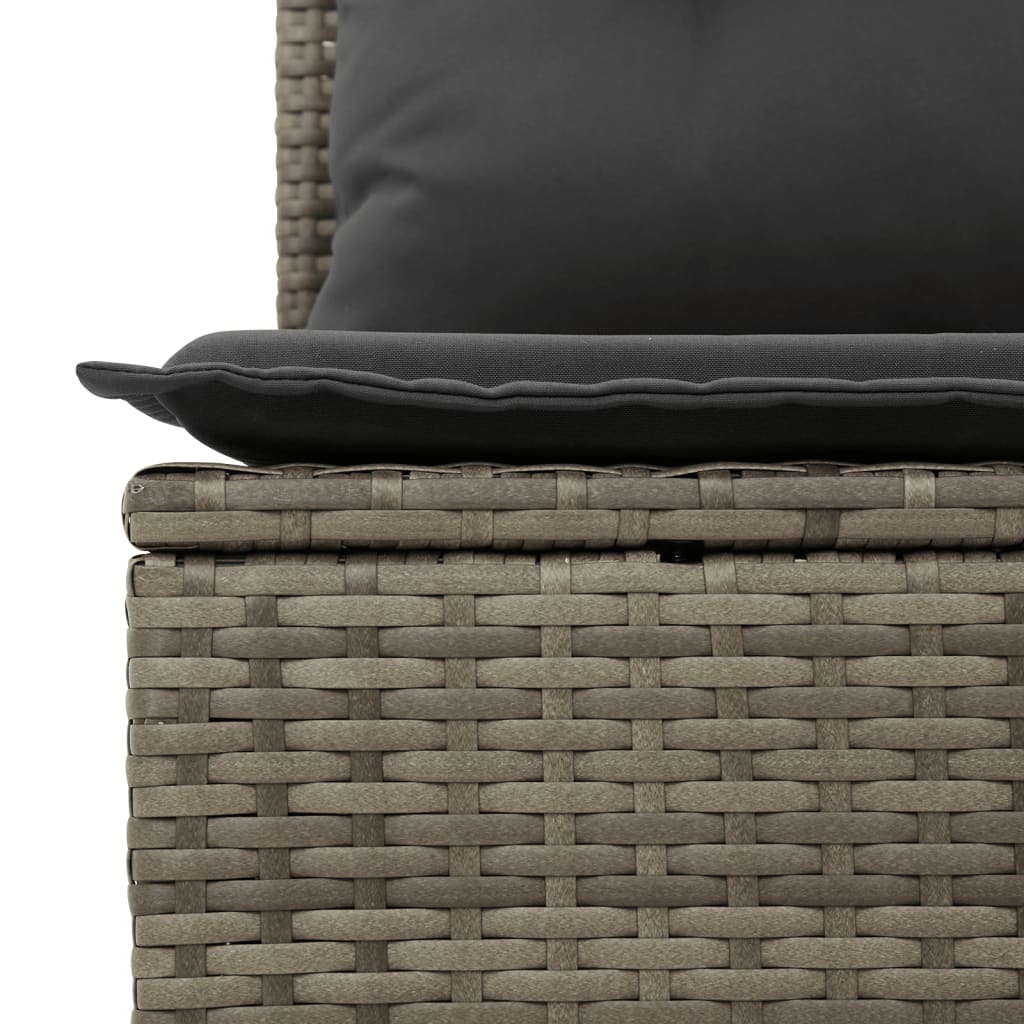 6-piece garden sofa set with cushions, grey poly rattan
