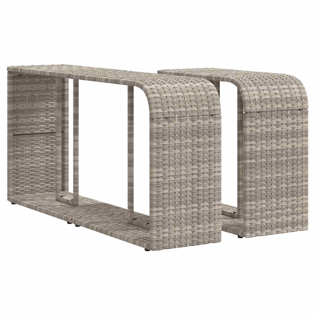 11-piece garden sofa set with cushions, light grey poly rattan