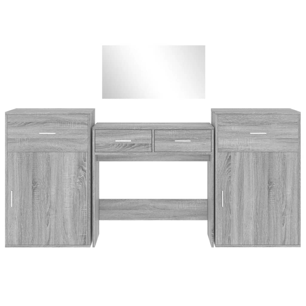 4-piece dressing table set, gray Sonoma wood material