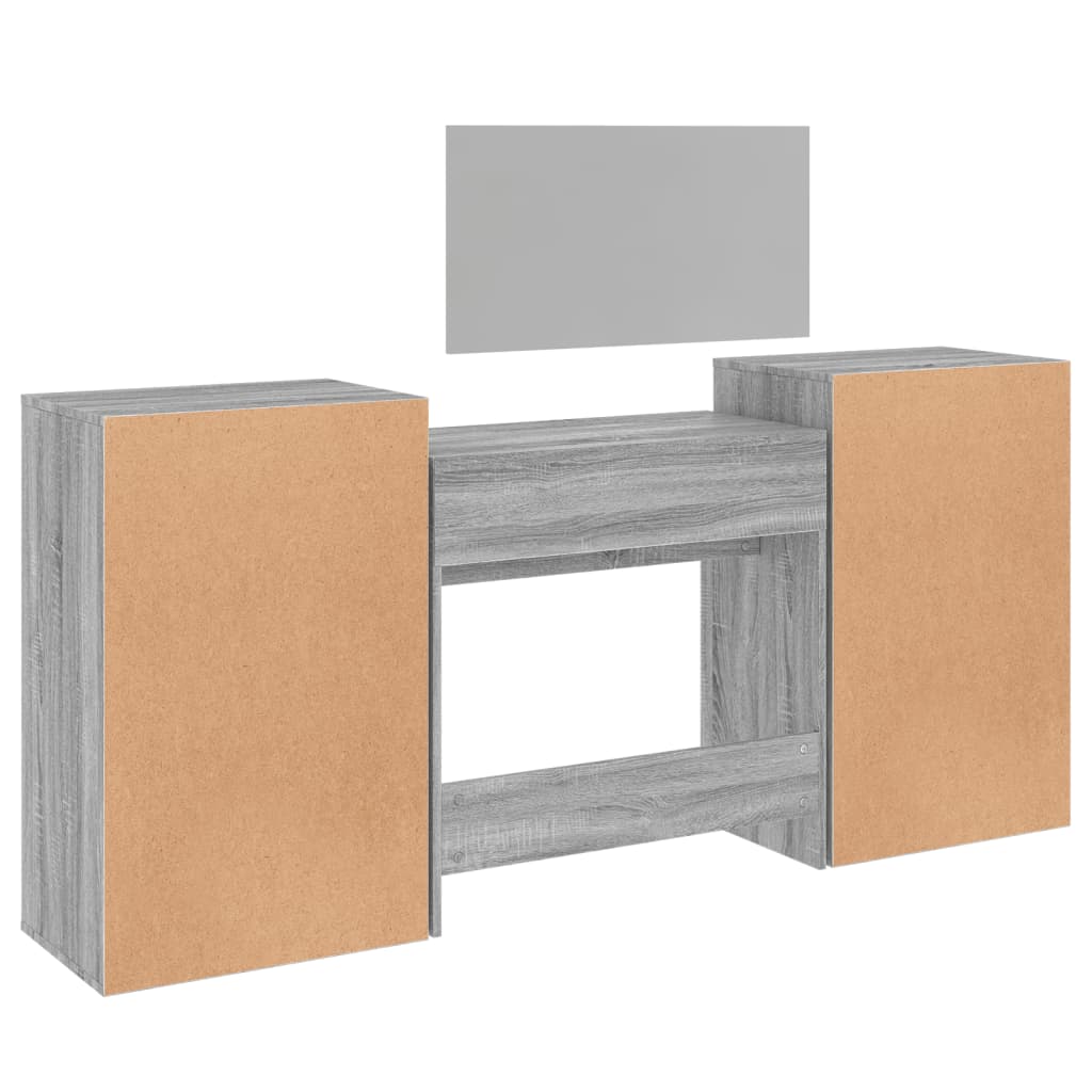 4-piece dressing table set, gray Sonoma wood material