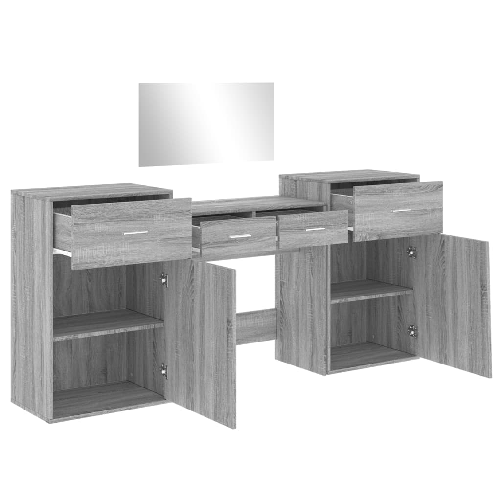 4-piece dressing table set, gray Sonoma wood material