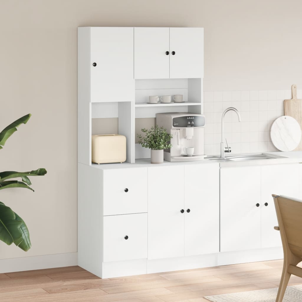 Kitchen cabinet white 95x50x180 cm wood-based material