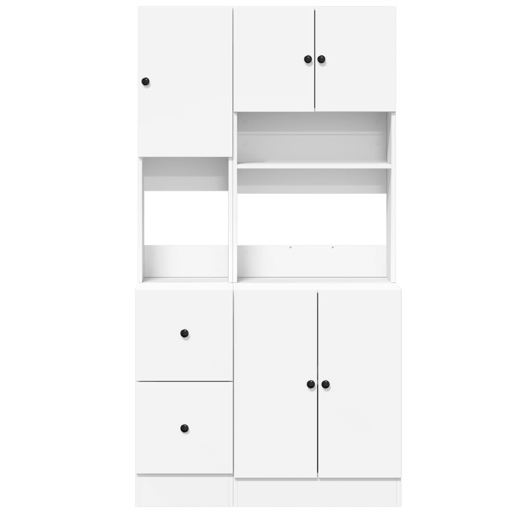 Kitchen cabinet white 95x50x180 cm wood-based material