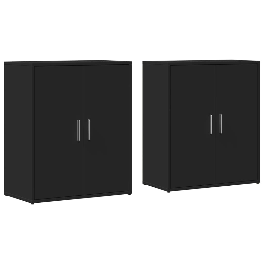 Sideboards 2 pcs. Black 60x31x70 cm wood-based material