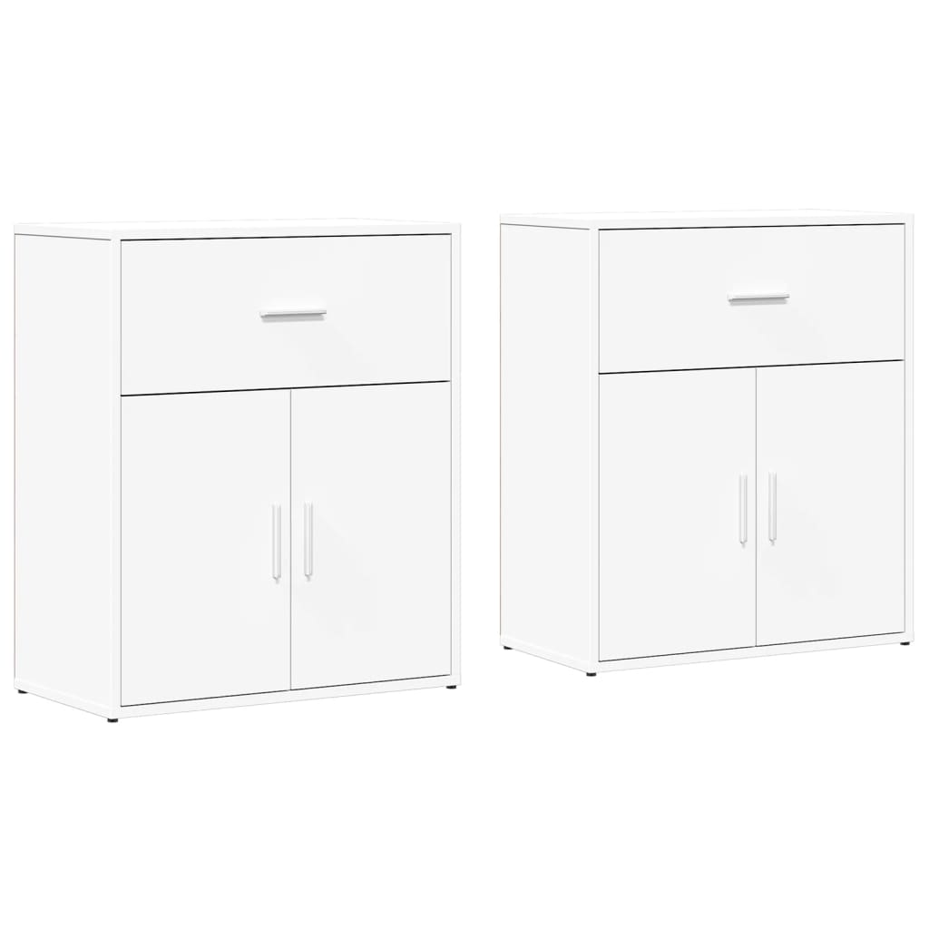 Sideboards 2 pcs. White 60x31x70 cm wood-based material