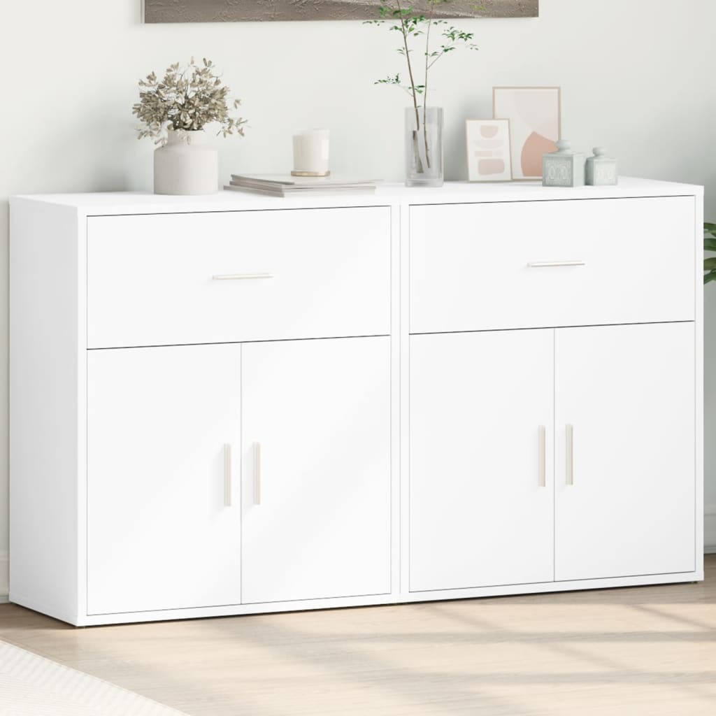 Sideboards 2 pcs. White 60x31x70 cm wood-based material